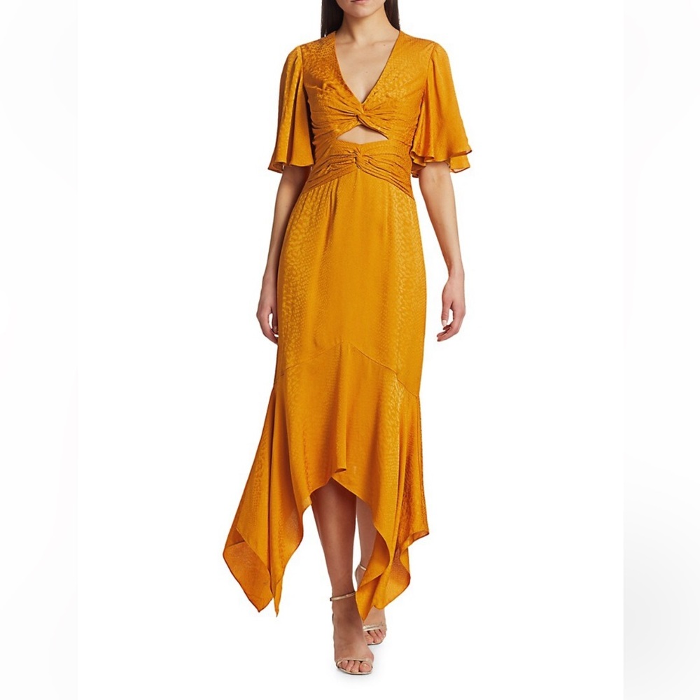 Amur Tezza Cutout Midi Dress Size 0 in Gold